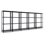 Комплект из пяти стеллажей металлических ЧЕРНЫЙ 4 полки из металла с доставкой МИА-114 (х5)