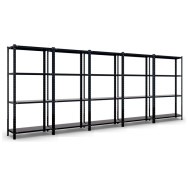 Комплект з п'яти стелажів металевих ЧОРНИЙ 4 полиці з металу з доставкою МІА-114 (х5) Комплект з п'яти стелажів металевих ЧОРНИЙ 4 полиці з металу з доставкою МІА-114 (х5)