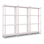 Комплект из трех стеллажей металлических Белый 4 полки из металла с доставкой МИА-112 (х3)