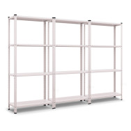 Комплект з трьох стелажів металевих Білий 4 полиці з металу з доставкою МІА-112 (х3) Комплект з трьох стелажів металевих Білий 4 полиці з металу з доставкою МІА-112 (х3)