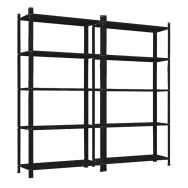 Комплект з двох стелажів металевих 5 полиць з металу з доставкою ЧОРНІ РІОЛА-88/2 (х2) Комплект з двох стелажів металевих 5 полиць з металу з доставкою ЧОРНІ РІОЛА-88/2 (х2)