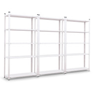 Комплект з трьох стелажів металевих Білий 5 полиць з металу з доставкою РІОЛА-110 (х3) Комплект з трьох стелажів металевих Білий 5 полиць з металу з доставкою РІОЛА-110 (х3)