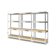 Комплект из трех стеллажей металлических ЦИНК 4 полки ДСП с доставкой ХАРДИ-23 (х3)