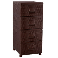 Комод пластиковий 90х37.5х45.5 см з висувними шухлядами коричневий Ротанг