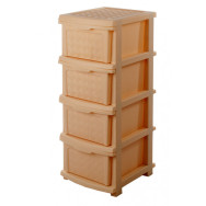 Комод пластиковий 86х40х34 см з висувними шухлядами бежевий Компакт плюс