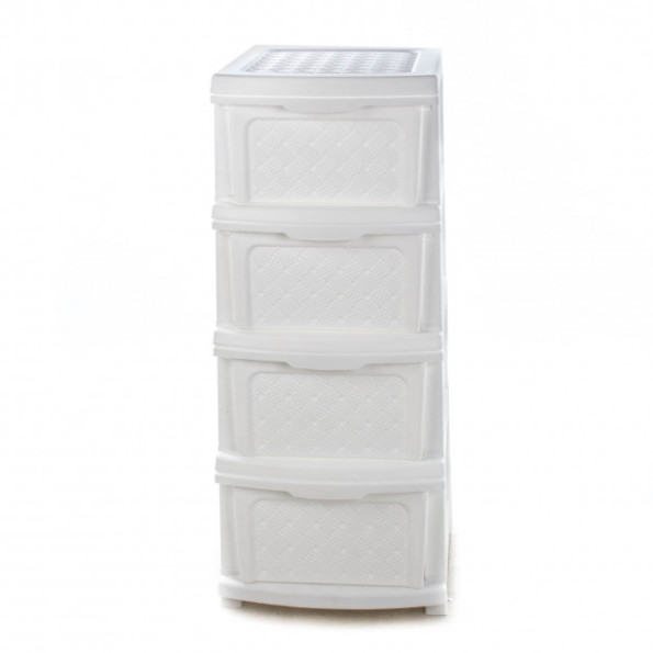 Комод пластиковый 86х40х34 см с выдвижными ящиками белый Компакт плюс -
                                                        Фото 3