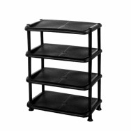 Полиця для взуття БЮДЖЕТ 4 полиці чорна Полиця для взуття БЮДЖЕТ 4 полиці чорна
