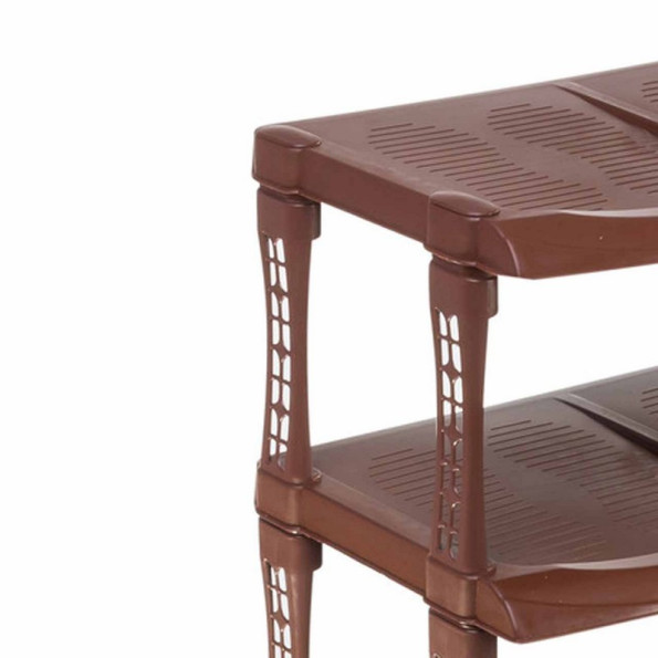 Полка для обуви пластиковая Премиум 5 полок коричневая -
                                                        Фото 2