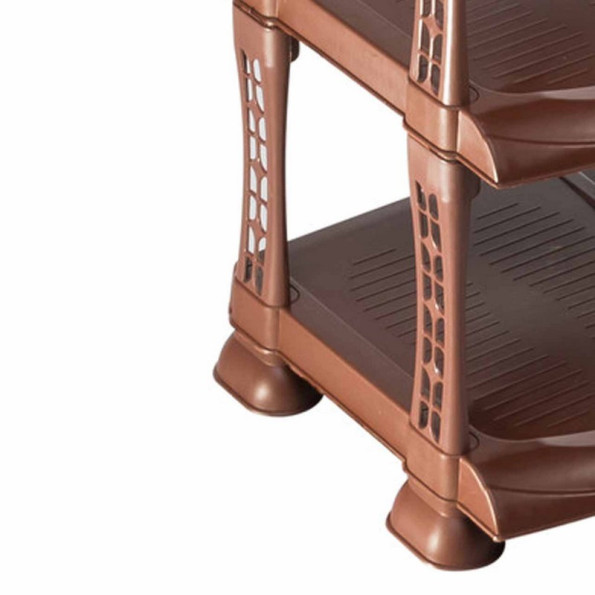 Полка для обуви пластиковая Премиум 5 полок коричневая -
                                                        Фото 3