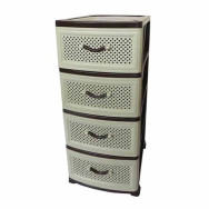 Комод пластиковый 90х38х46 см с выдвижными ящиками бежевый/сетка Эффект Комод пластиковый 90х38х46 см с выдвижными ящиками бежевый/сетка Эффект