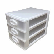 Мини комод пластиковый 27х19х20 см с выдвижными ящиками белый Констанция Мини комод пластиковый 27х19х20 см с выдвижными ящиками белый Констанция
