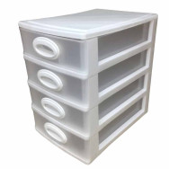 Мини комод пластиковый 27х19х27 см с выдвижными ящиками белый Констанция Мини комод пластиковый 27х19х27 см с выдвижными ящиками белый Констанция