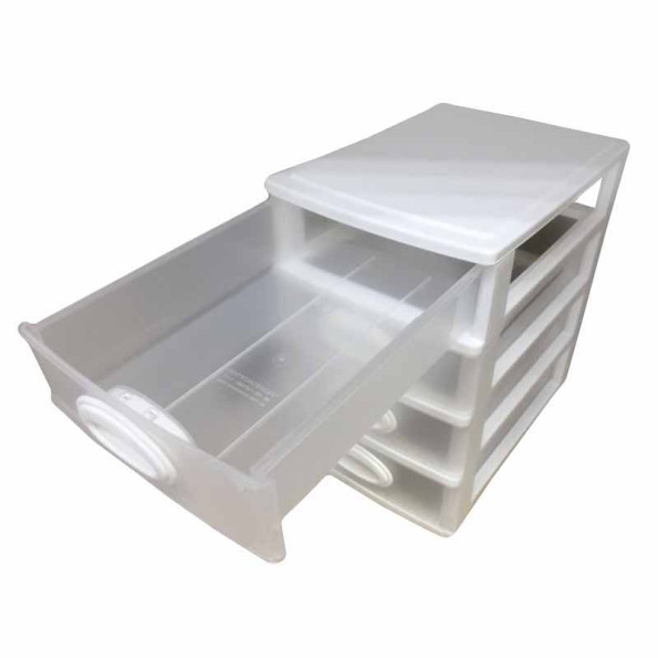 Міні комод пластиковий 27х19х27 см з висувними шухлядами білий Констанція -
                                                        Фото 2