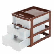 Мини комод пластиковый 29х24х35 см с выдвижными ящиками коричневый Стандарт Мини комод пластиковый 29х24х35 см с выдвижными ящиками коричневый Стандарт