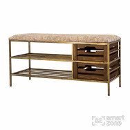 Банкетка с мягкой обивкой ДЕРБЕНТ Мона, бежевая