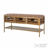 Банкетка с мягкой обивкой КАСЛИ Мона, коричневая