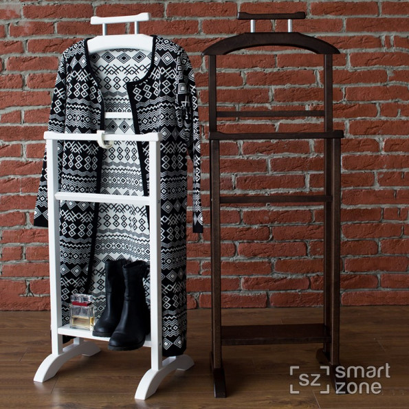 Вешалка для одежды напольная из дерева АЛЬТАИР 2 белый -
                                                        Фото 2