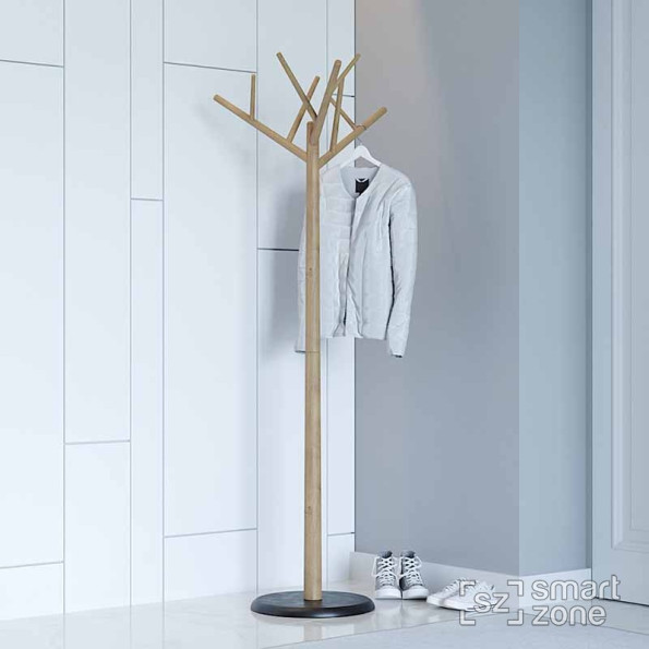 Напольная стойка-вешалка для одежды из дерева СИРИН сонома-черный -
                                                        Фото 2