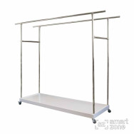 Стійка для одягу ПОГРУДДЯ білий-хром на коліщатках