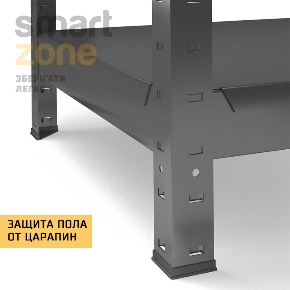 Стеллаж металлический 160х80х40 см ЧЕРНЫЙ 5 полок из металла ХАРДИ-ПРО-10378 для дома, магазина, склада - Фото 6