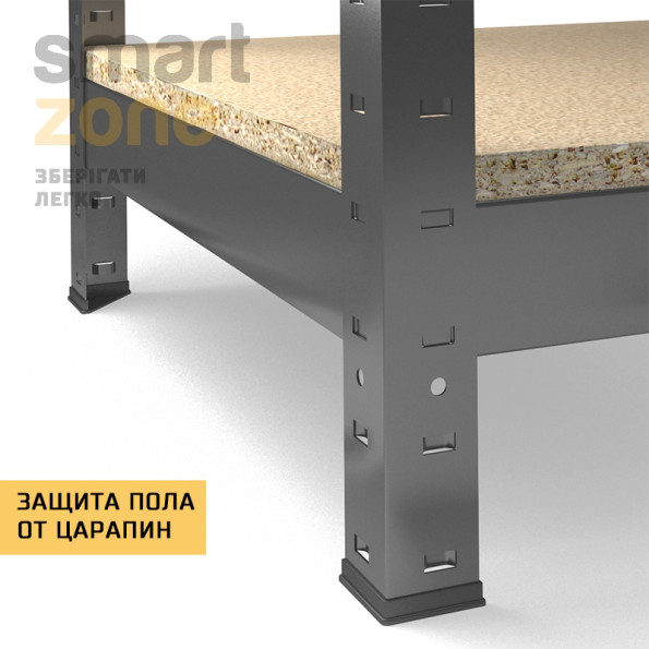 Стеллаж металлический 160х80х80 см ЧЕРНЫЙ 5 полок из ДСП ХАРДИ-ПРО-32050 для дома, магазина, склада -
                                                        Фото 6