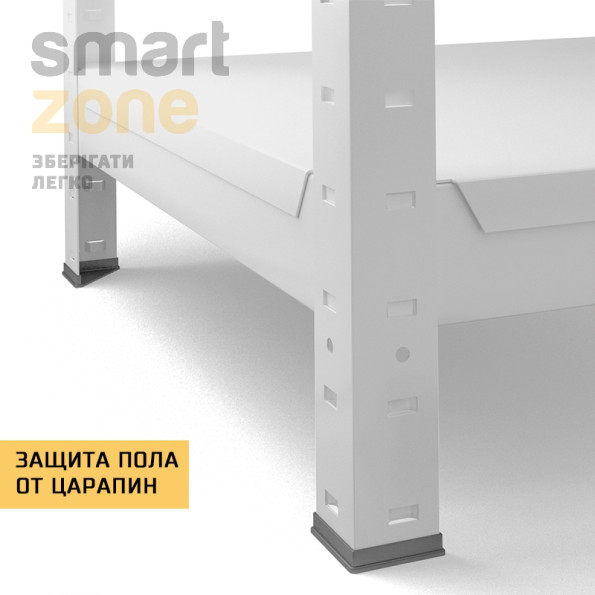 Стеллаж металлический 150х50х40 см БЕЛЫЙ 5 полок из металла ХАРДИ-ПРО-8425 для дома, магазина, склада -
                                                        Фото 6