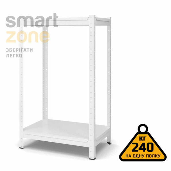 Стелаж металевий 80х70х30 см БІЛИЙ 2 полиці із металу ХАРДІ-ПРО-8087 для дому, магазину, складу -
                                                        Фото 2