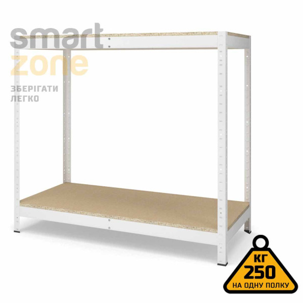 Стелаж металевий 120х120х50 см БІЛИЙ 2 полиці із ДСП ХАРДІ-ПРО-16010 для дому, магазину, складу -
                                                        Фото 2