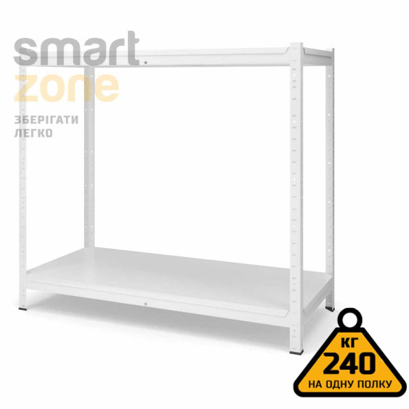 Стелаж металевий 120х120х50 см БІЛИЙ 2 полиці із металу ХАРДІ-ПРО-8336 для дому, магазину, складу -
                                                        Фото 2