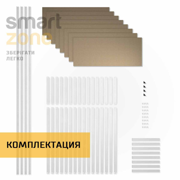 Стеллаж металлический 250х110х80 см БЕЛЫЙ 8 полок из ДСП ХАРДИ-ПРО-18148 для дома, магазина, склада -
                                                        Фото 8