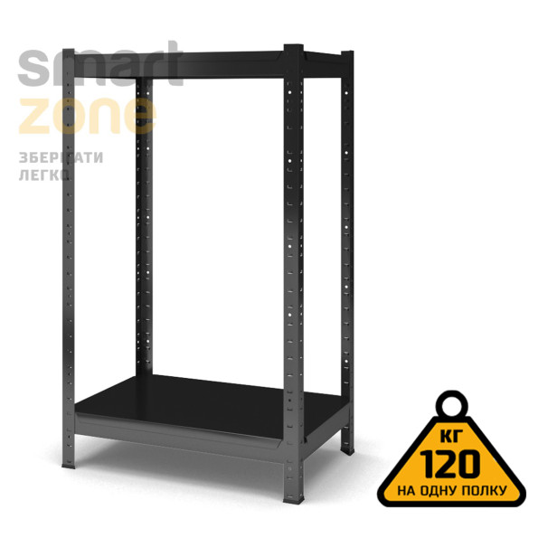 Стелаж металевий 80х100х30 см ЧОРНИЙ 2 полиці із металу ХАРДІ-ПРО-4529 для дому, магазину, складу -
                                                        Фото 2