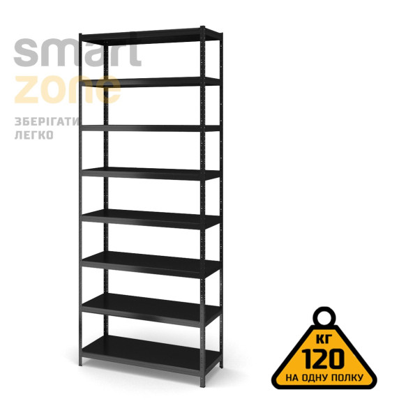 Стелаж металевий 300х60х50 см ЧОРНИЙ 8 полиць із металу ХАРДІ-ПРО-6088 для дому, магазину, складу -
                                                        Фото 2