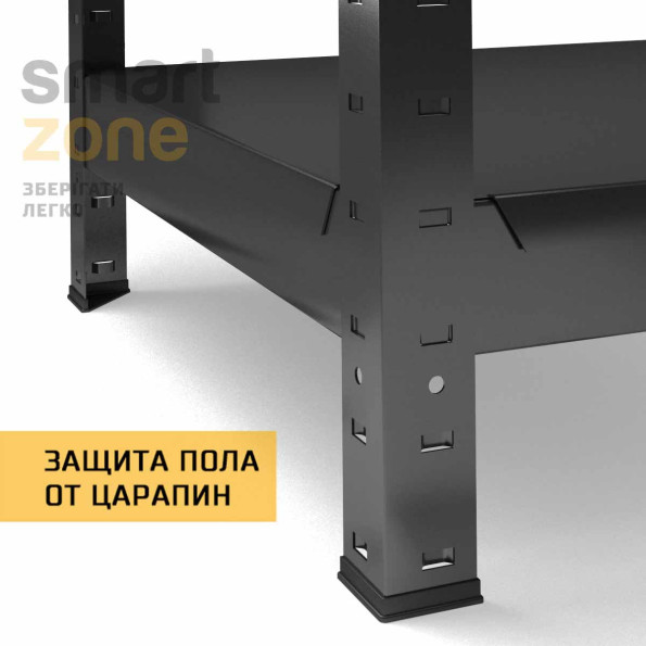 Стеллаж металлический 180х60х50 см ЧЕРНЫЙ 4 полки из металла ХАРДИ-ПРО-10477 для дома, магазина, склада -
                                                        Фото 5