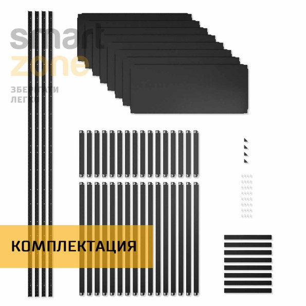 Стеллаж металлический 280х110х40 см ЧЕРНЫЙ 8 полок из металла ХАРДИ-ПРО-5992 для дома, магазина, склада -
                                                        Фото 8