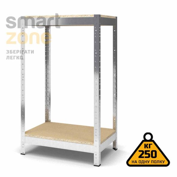 Стелаж металевий 80х60х30 см ЦИНК 2 полиці із ДСП ХАРДІ-ПРО-11665 для дому, магазину, складу -
                                                        Фото 2