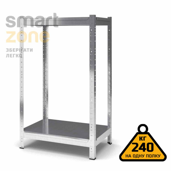 Стеллаж металлический 100х100х30 см ЦИНК 2 полки из металла ХАРДИ-ПРО-6401 для дома, магазина, склада -
                                                        Фото 2