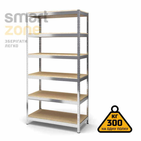 Стелаж металевий 200х100х70 см ЦИНК 6 полиць із ДСП ХАРДІ-ПРО-24988 для дому, магазину, складу -
                                                        Фото 2