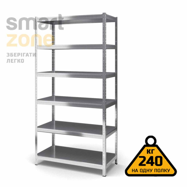 Стелаж металевий 300х60х40 см ЦИНК 6 полиць із металу ХАРДІ-ПРО-7868 для дому, магазину, складу -
                                                        Фото 2