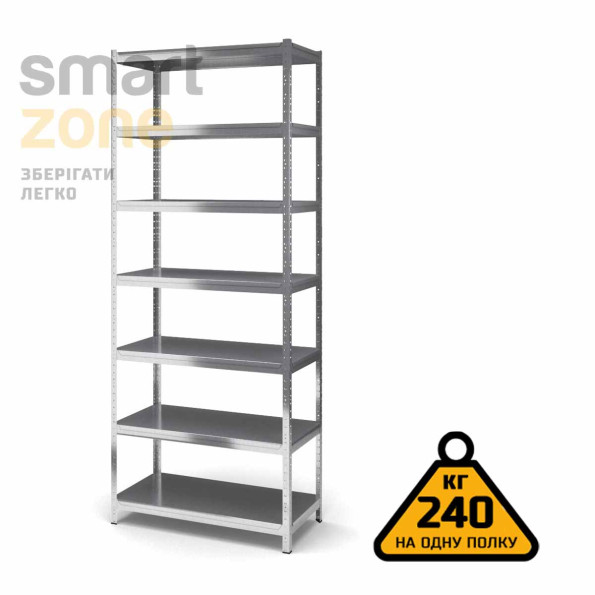 Стеллаж металлический 280х60х50 см ЦИНК 7 полок из металла ХАРДИ-ПРО-7647 для дома, магазина, склада -
                                                        Фото 2