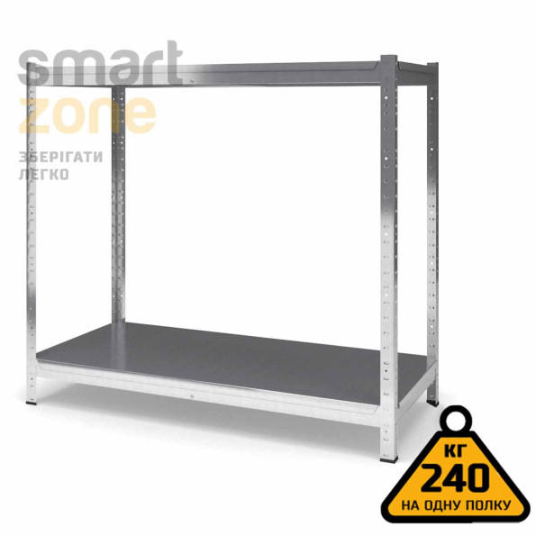 Стеллаж металлический 100х110х30 см ЦИНК 2 полки из металла ХАРДИ-ПРО-6411 для дома, магазина, склада -
                                                        Фото 2