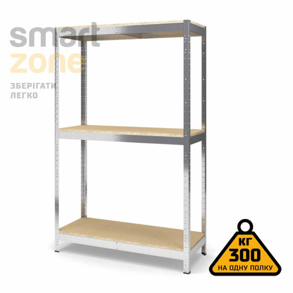 Стеллаж металлический 180х120х60 см ЦИНК 3 полки из ДСП ХАРДИ-ПРО-24717 для дома, магазина, склада -
                                                        Фото 2