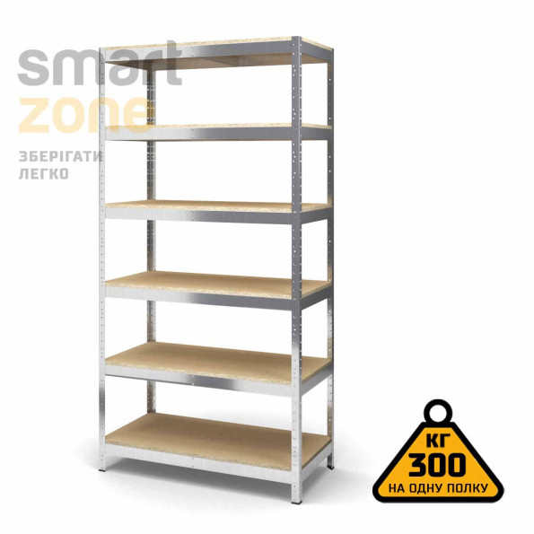 Стеллаж металлический 220х120х45 см ЦИНК 6 полок из ДСП ХАРДИ-ПРО-25434 для дома, магазина, склада -
                                                        Фото 3