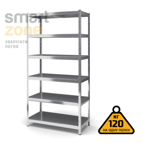 Стеллаж металлический 180х110х30 см ЦИНК 6 полок из металла ХАРДИ-ПРО-1597 для дома, магазина, склада -
                                                        Фото 2