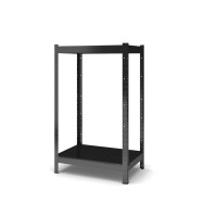 Стеллаж металлический 80х100х30 см ЧЕРНЫЙ 2 полки из металла ХАРДИ-ПРО-4529 для дома, магазина, склада