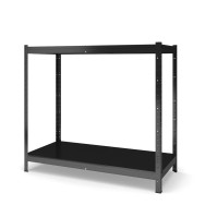 Стеллаж металлический 80х110х40 см ЧЕРНЫЙ 2 полки из металла ХАРДИ-ПРО-9923 для дома, магазина, склада