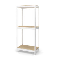 Стеллаж металлический 150х70х50 см БЕЛЫЙ 3 полки из ДСП ХАРДИ-ПРО-16313 для дома, магазина, склада