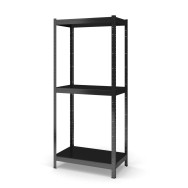 Стеллаж металлический 80х100х60 см ЧЕРНЫЙ 3 полки из металла ХАРДИ-ПРО-9920 для дома, магазина, склада
