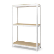 Стелаж металевий 80х140х50 см БІЛИЙ 3 полиці із ДСП ХАРДІ-ПРО-27252 для дому, магазину, складу