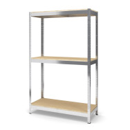 Стелаж металевий 90х140х45 см ЦИНК 3 полиці з ДСП ХАРДІ-ПРО-319734 для дому, магазину, складу