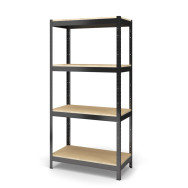 Стеллаж металлический 140х70х60 см ЧЕРНЫЙ 4 полки из ДСП ХАРДИ-ПРО-31592 для дома, магазина, склада